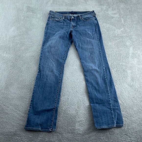 Levis Womens Slight Curve Classic Straight Leg Jeans 14/32 Blue Denim 3527 - Picture 1 of 10